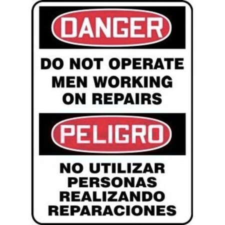 Accuform BILINGUAL OSHA DANGER Safety Sign DO SBMEQM174VP